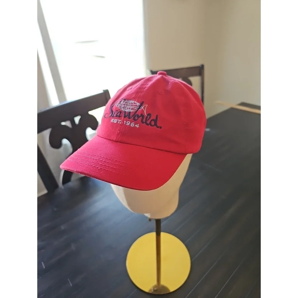 Sea World Red Vintage Est 1964 Old Logo‎ Youth Strap Back Hat